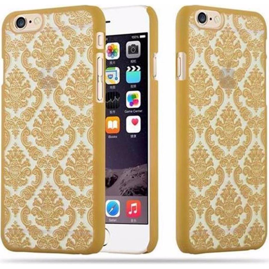 Cadorabo Hard Cover Mandala Cover (Apple iPhone 6), Smartphone Hülle, Gold
