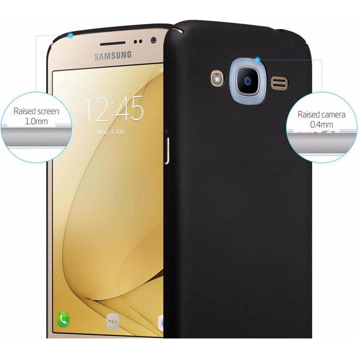 Thumbnail - Cadorabo Hard Cover Matt Metall Cover (Samsung Galaxy J2 2016), Smartphone Hülle, Schwarz