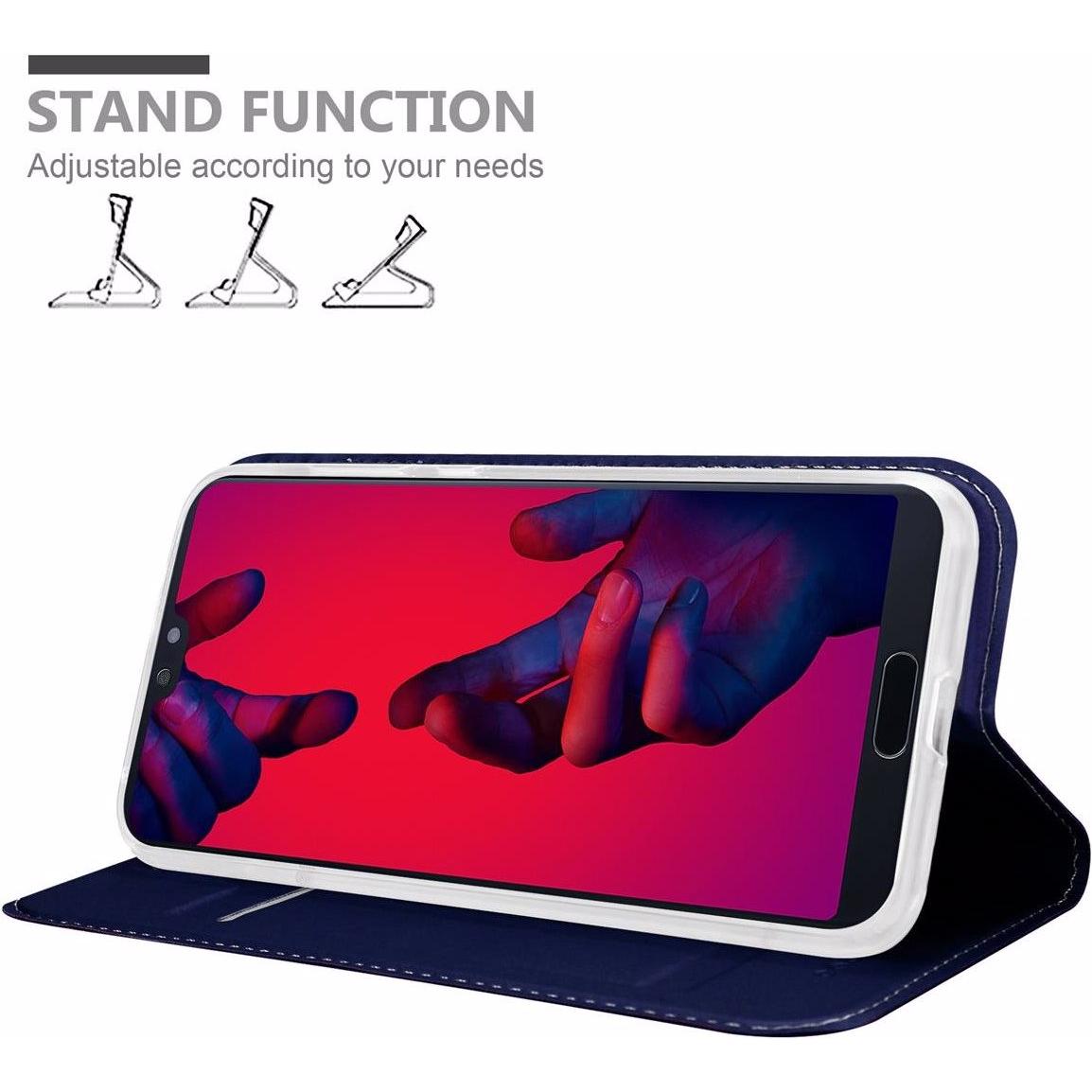 Thumbnail - Cadorabo Book Classy Style Cover (Huawei P20 Pro), Smartphone Hülle, Blau