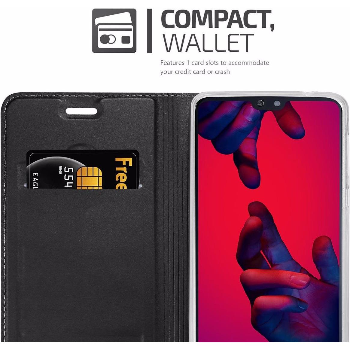 Thumbnail - Cadorabo Book Classy Style Cover (Huawei P20 Pro), Smartphone Hülle, Schwarz