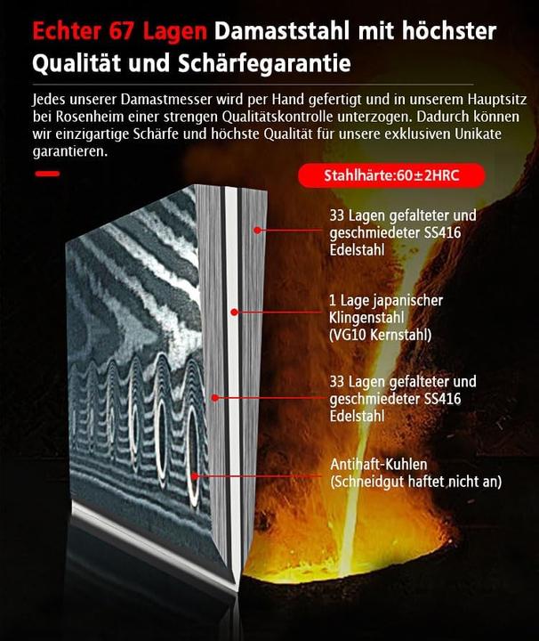 Image du produit Wolfblood Couteau damassé XL (17 cm)
