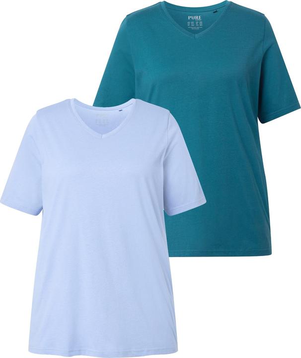 Actual product image Ulla Popken 2 Pack of Eco Cotton Basic Tees (56)