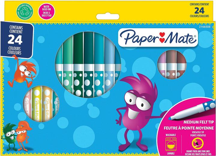Produktbild Paper Mate Filzstifte Kids Colouring Bunt 24er M Blister (24 x)