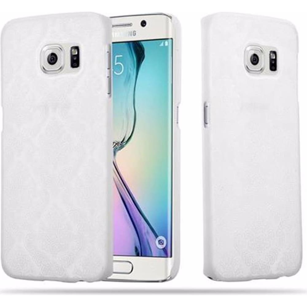 Cadorabo Hard Cover Mandala Cover (Samsung Galaxy S6 Edge), Smartphone Hülle, Weiss