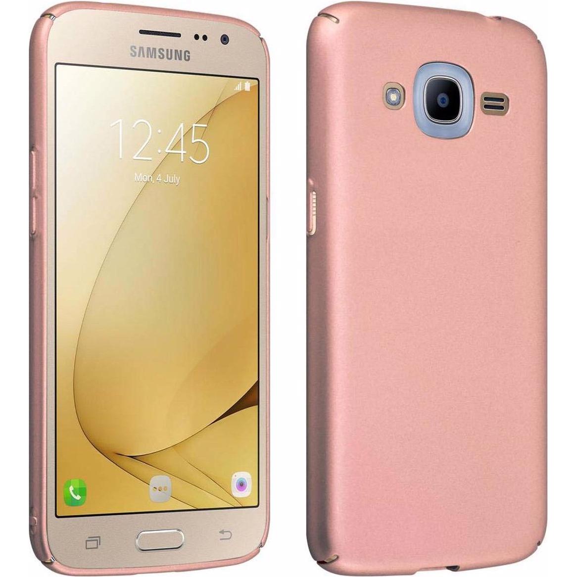Cadorabo Hard Cover Matt Metall Cover (Samsung Galaxy J2 2016), Smartphone Hülle, Rosa