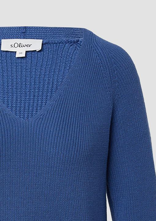Produktbild s.Oliver Strickpullover Strickpullover aus Baumwollmix mit V-Ausschnitt (44)