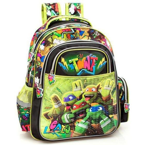 Teenage Mutant NT, Borsa scuola materna, Premium Mugursoma zēniem Tartarughe Ninja 3D 72210, Nero