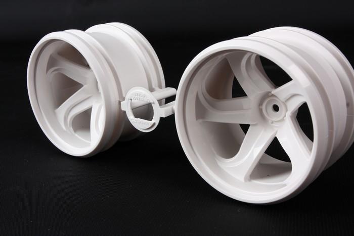 Actual product image Tamiya GF-01 White 5-Spoke Wheels