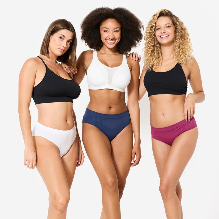 Kalenji Sportslips Damen nahtlos 3er-Pack - 3 Farben