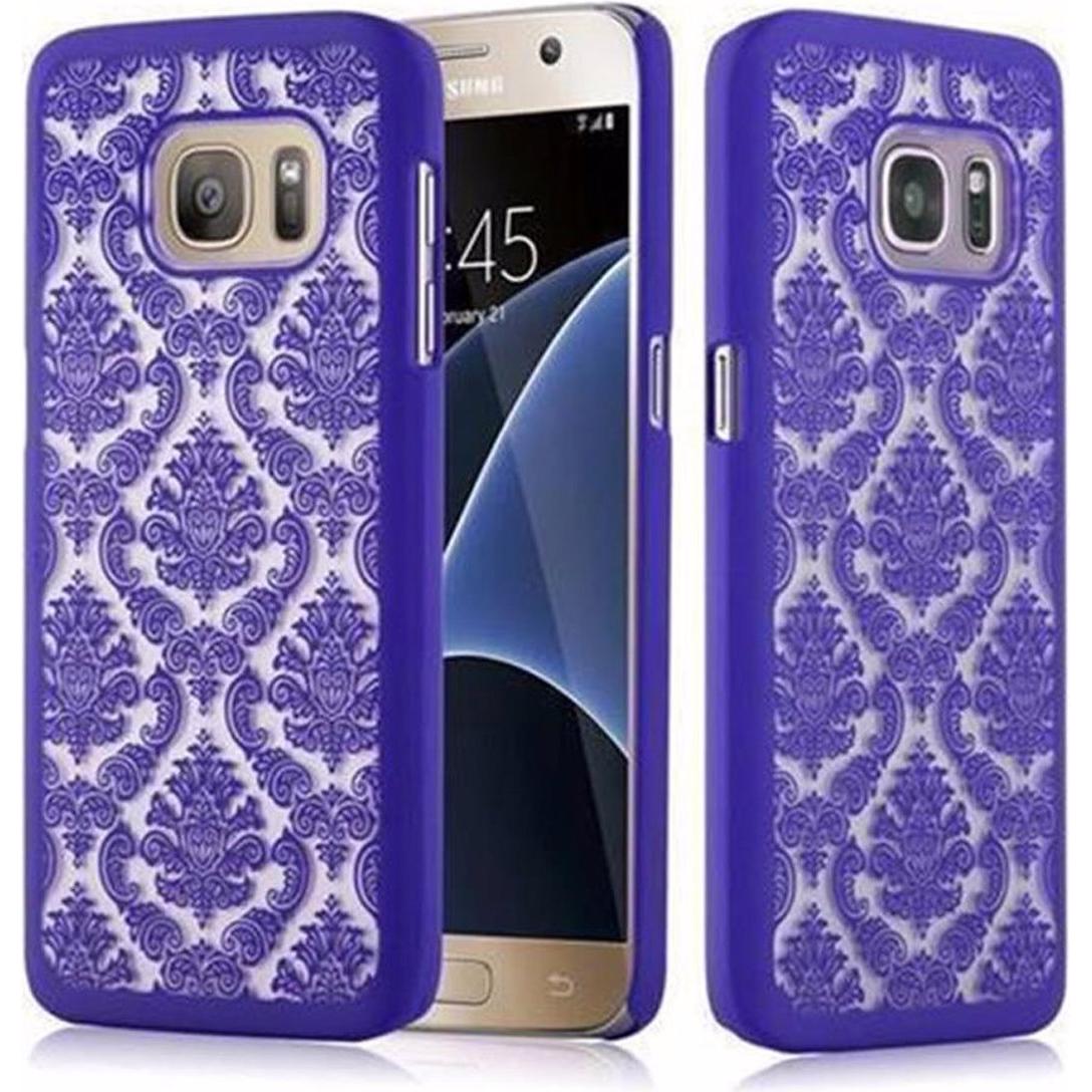 Cadorabo Hard Cover Mandala Cover (Samsung Galaxy S7), Smartphone Hülle, Violett