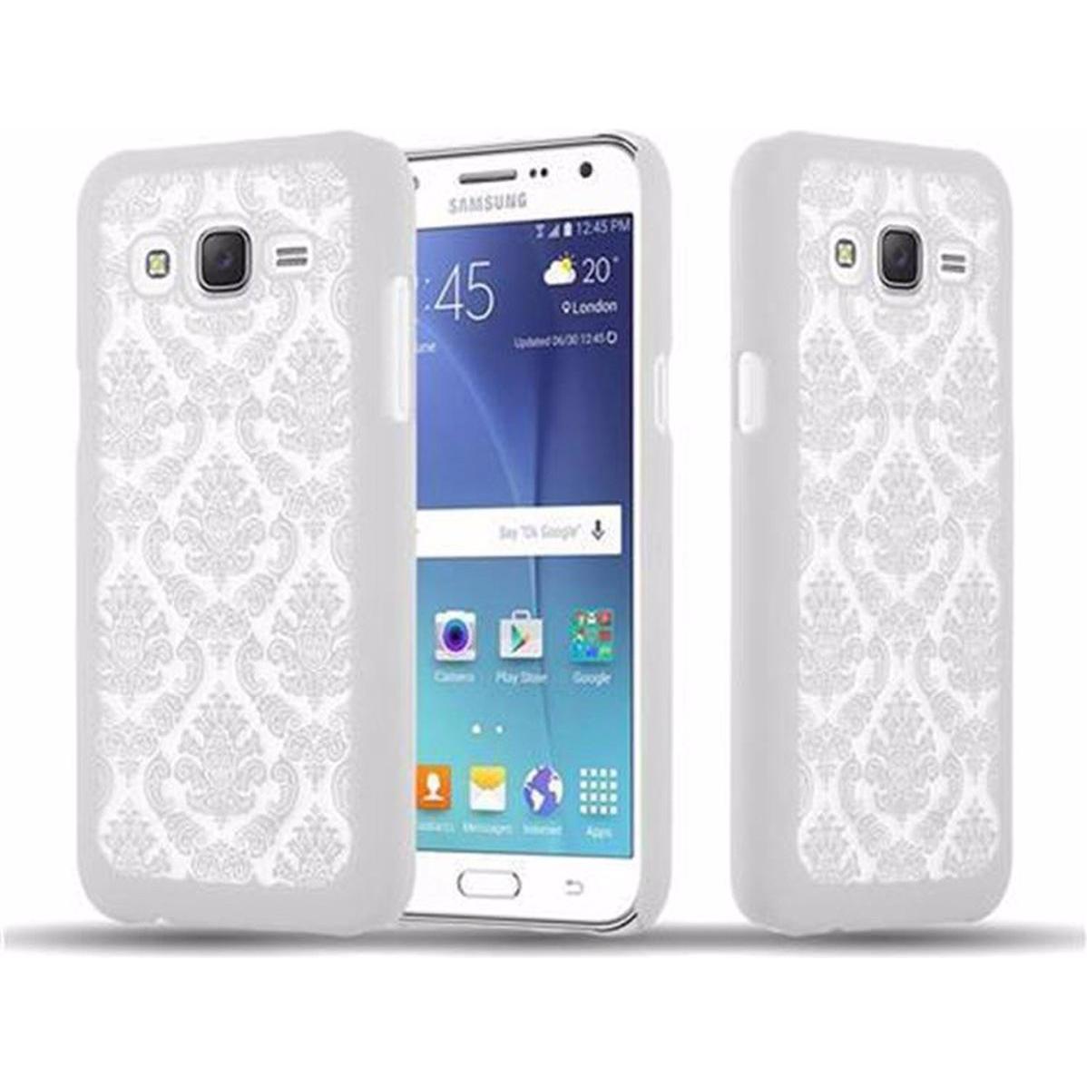 Cadorabo Hard Cover Mandala Cover (Samsung Galaxy J5 (2015)), Smartphone Hülle, Weiss