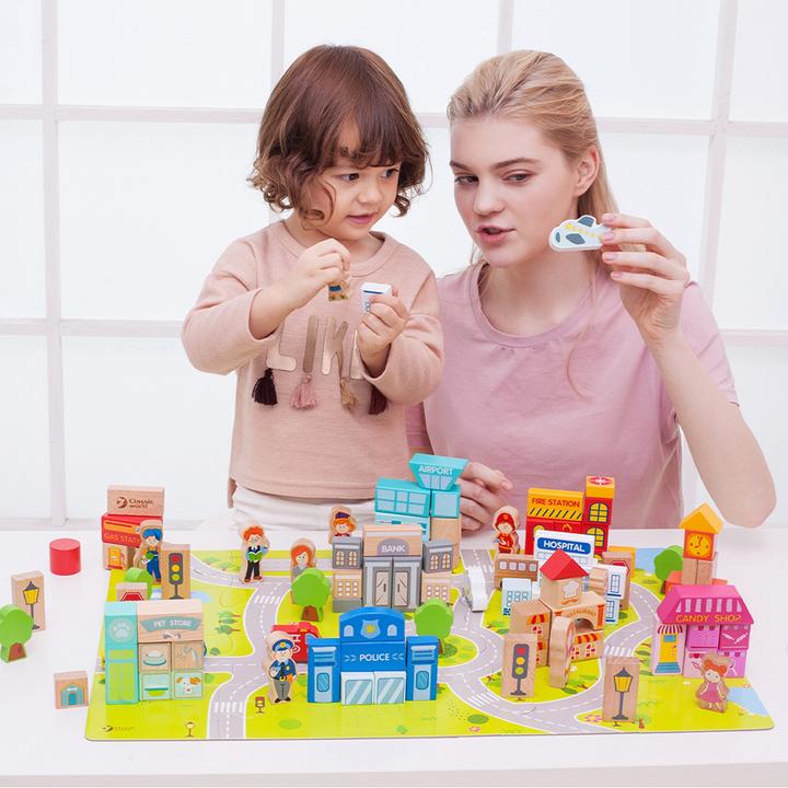 Actual product image Classic World wooden blocks city, 120dlg.