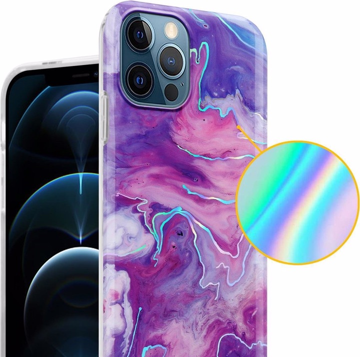 Produktbild Cadorabo IMD TPU Bunter Marmor Cover (Apple iPhone 12 Pro Max)