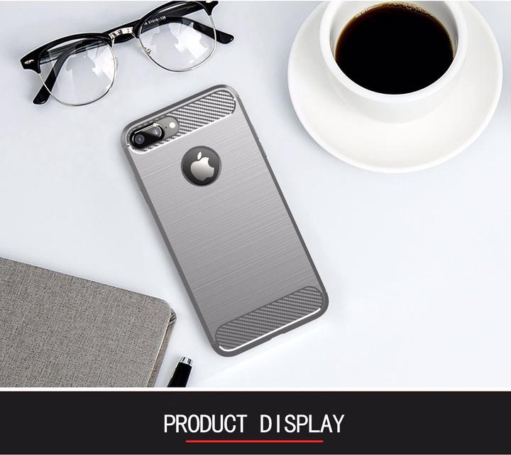 Actual product image Cadorabo TPU Ultra Slim carbon stainless steel Combi Cover (Apple iPhone 7 Plus, Apple iPhone 7s Plus)