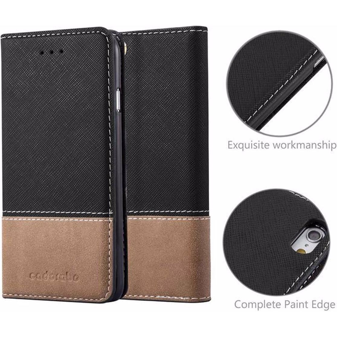 Thumbnail - Cadorabo Book X-Wallet Cover (Apple iPhone 6 Plus, Apple iPhone 6s Plus), Smartphone Hülle, Schwarz