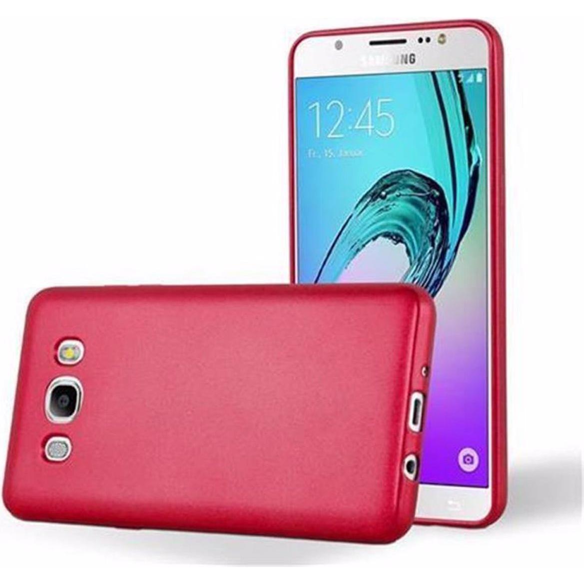 Cadorabo TPU Matt Metallic Cover (Samsung Galaxy J5 (2016)), Smartphone Hülle, Rot