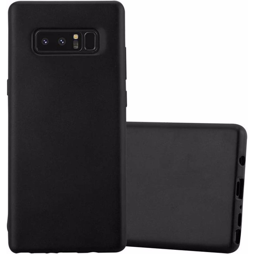 Cadorabo TPU Matt Metallic Cover (Samsung Galaxy Note 8), Smartphone Hülle, Schwarz