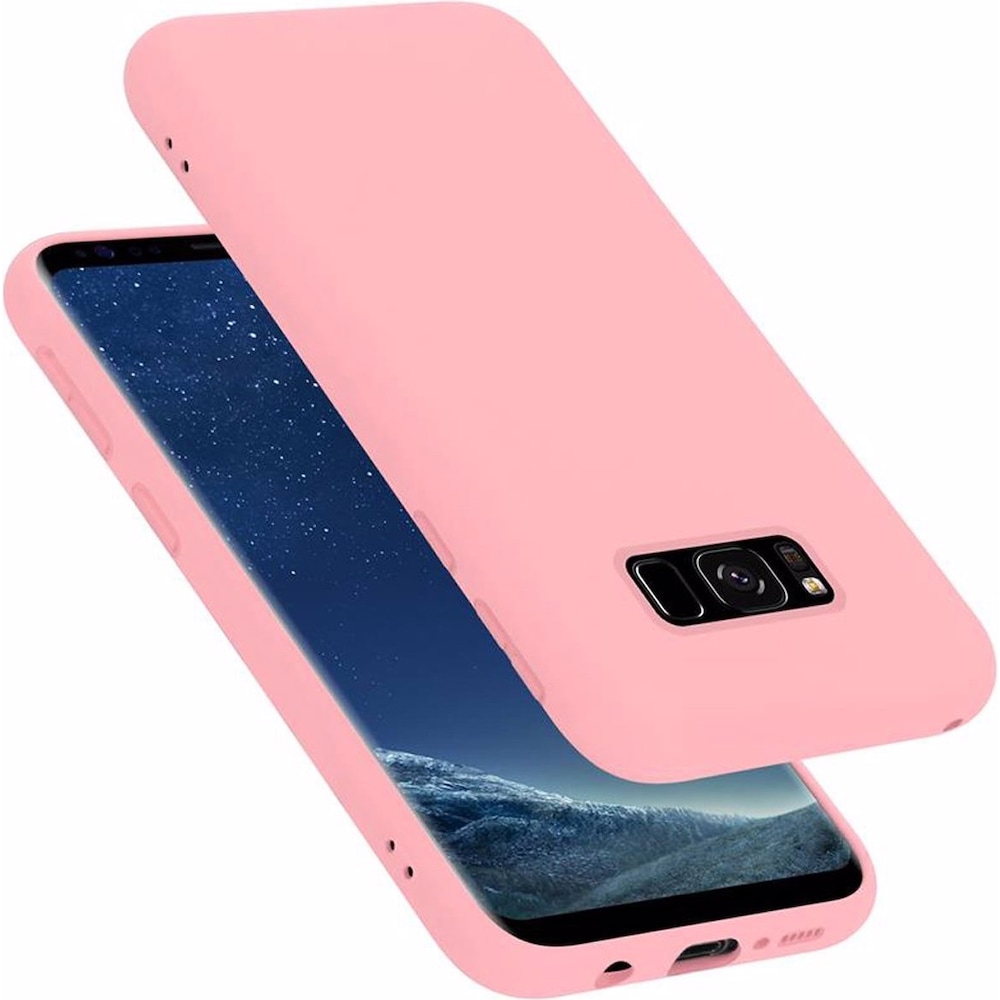 Cadorabo TPU Liquid Silicone Case Cover (Samsung Galaxy S8+), Smartphone Hülle, Rosa