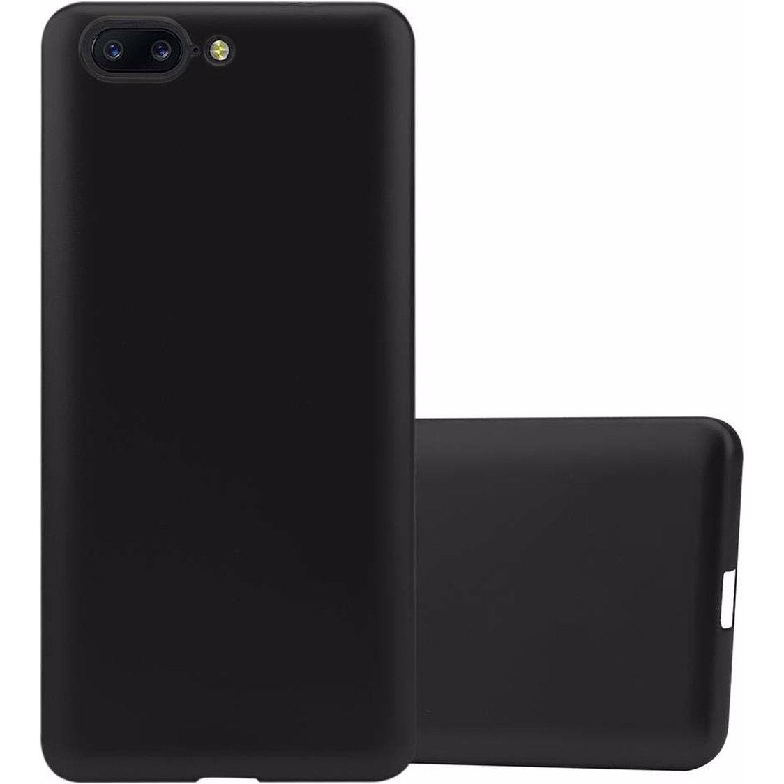 Cadorabo TPU Matt Metallic Cover (OnePlus 5), Smartphone Hülle, Schwarz