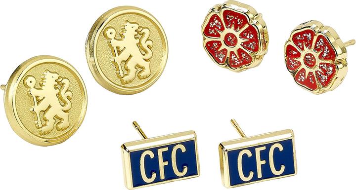 Immagine prodotto Chelsea FC Orecchini a Bottone Set Misura Confezione 3 (100% materiale sintetico)