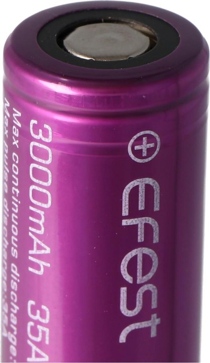 Immagine prodotto Efest Batteria Purple IMR 18650 / uscita di corrente 35A (Flat Top) (1 pz., 18650, 3000 mAh)