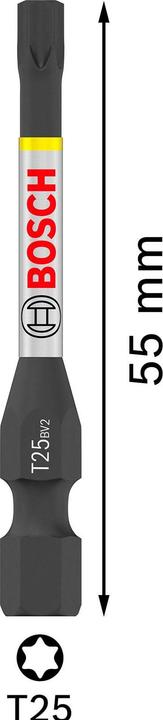Actual product image Bosch Professional Zubehör PRO Torx Impact Bit, T25, 55 mm, 15 pcs.