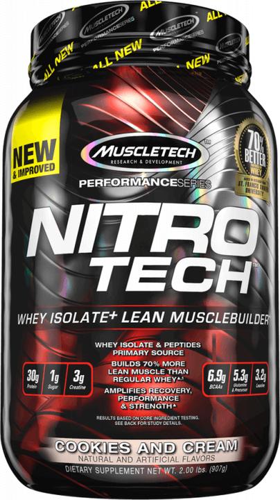 Produktbild Muscle Tech Whey Nitrotech Performance Series 998g MuscleTech (Cookies & Cream, 1 Stk., 998 g)