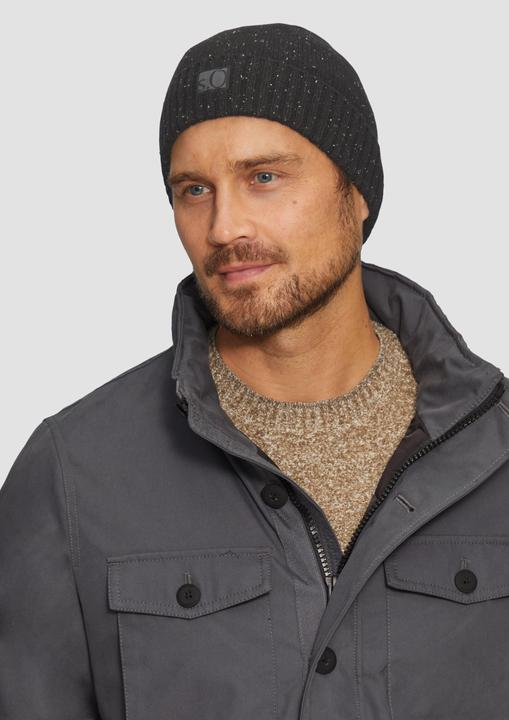 Actual product image S.Oliver Mütze Strickmütze mit Umschlag und Logo-Patch (One size)