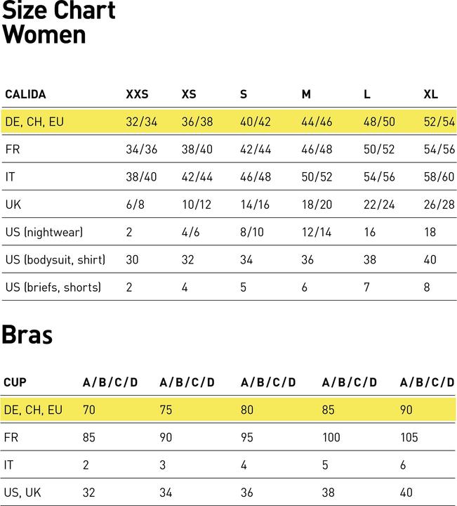 Nutritional values and ingredients Calida T-shirt bra (80 D, Single pack)