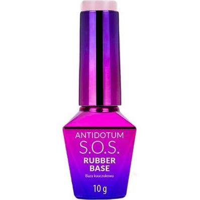 TOP, Smalto per unghie, Molly Nails Sos Antidotum Rubber Base Powder Pink 10g (Pink, Base Coat)