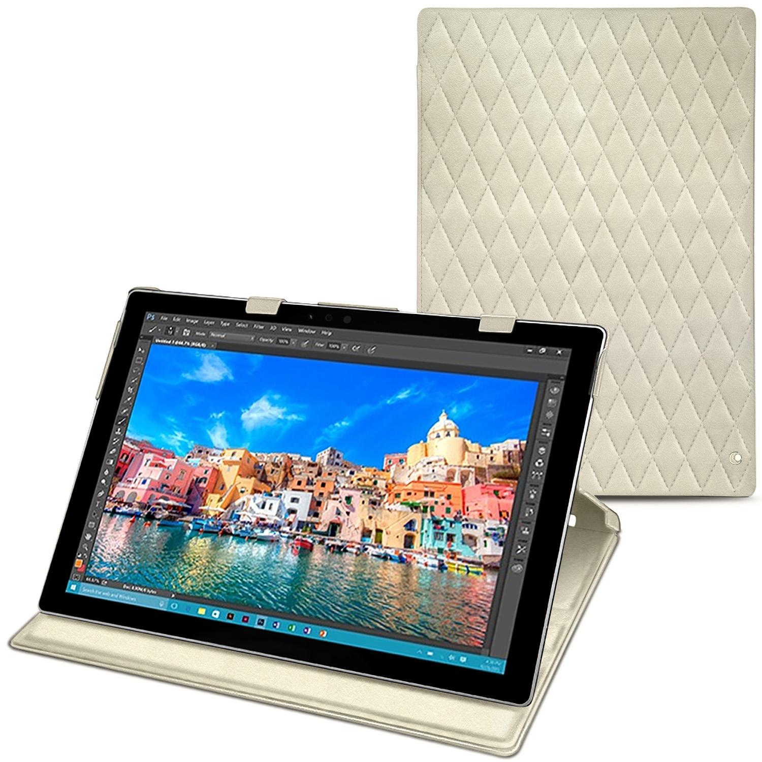 Thumbnail - Noreve Lederschutzhülle vertikal (Microsoft Surface Pro 4), Tablet Hülle, Weiss