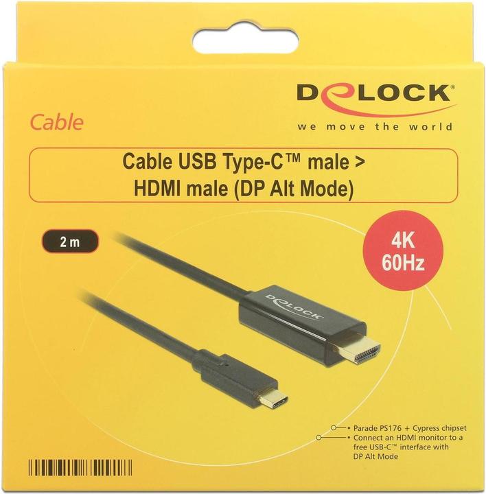 Image du produit Delock Thunderbolt 3| USB Typ C — HDMI (Typ A) (2 m, HDMI, USB Type C)