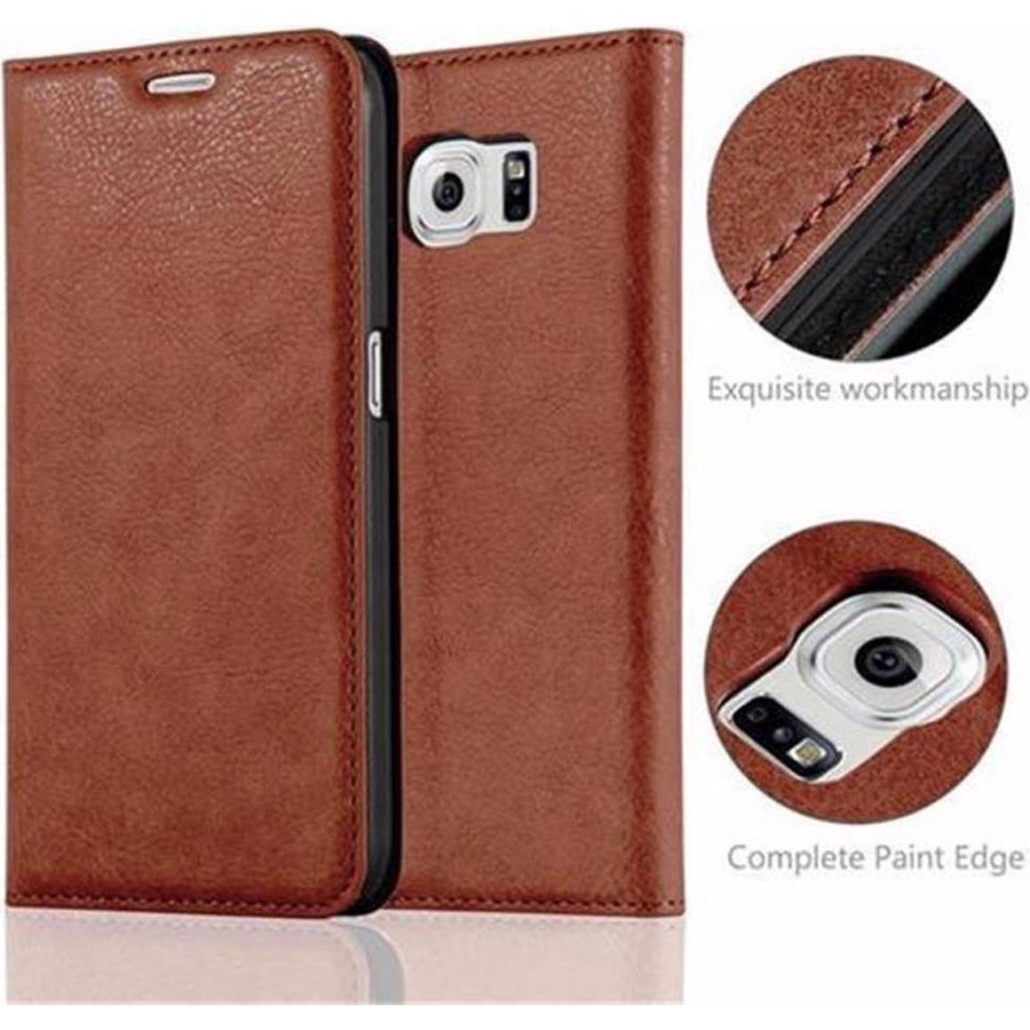 Thumbnail - Cadorabo Book Invisible Magnet Cover (Samsung Galaxy S6), Smartphone Hülle, Braun