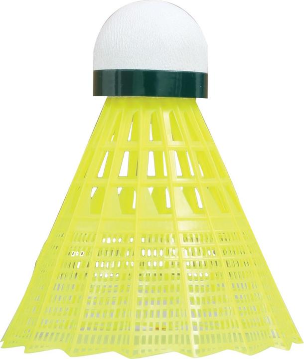 Actual product image Talbot Torro Badminton ball Tech 450, slow, yellow/green Premium nylon shuttlecock, with cork head, for