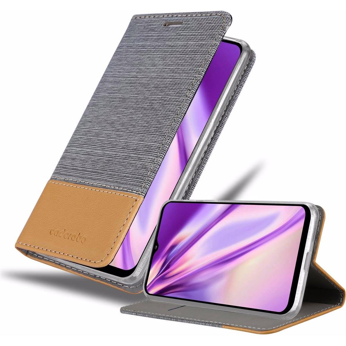 Cadorabo Jeans Optik (Samsung Galaxy A12, Samsung Galaxy M12), Smartphone Hülle, Grau, Braun