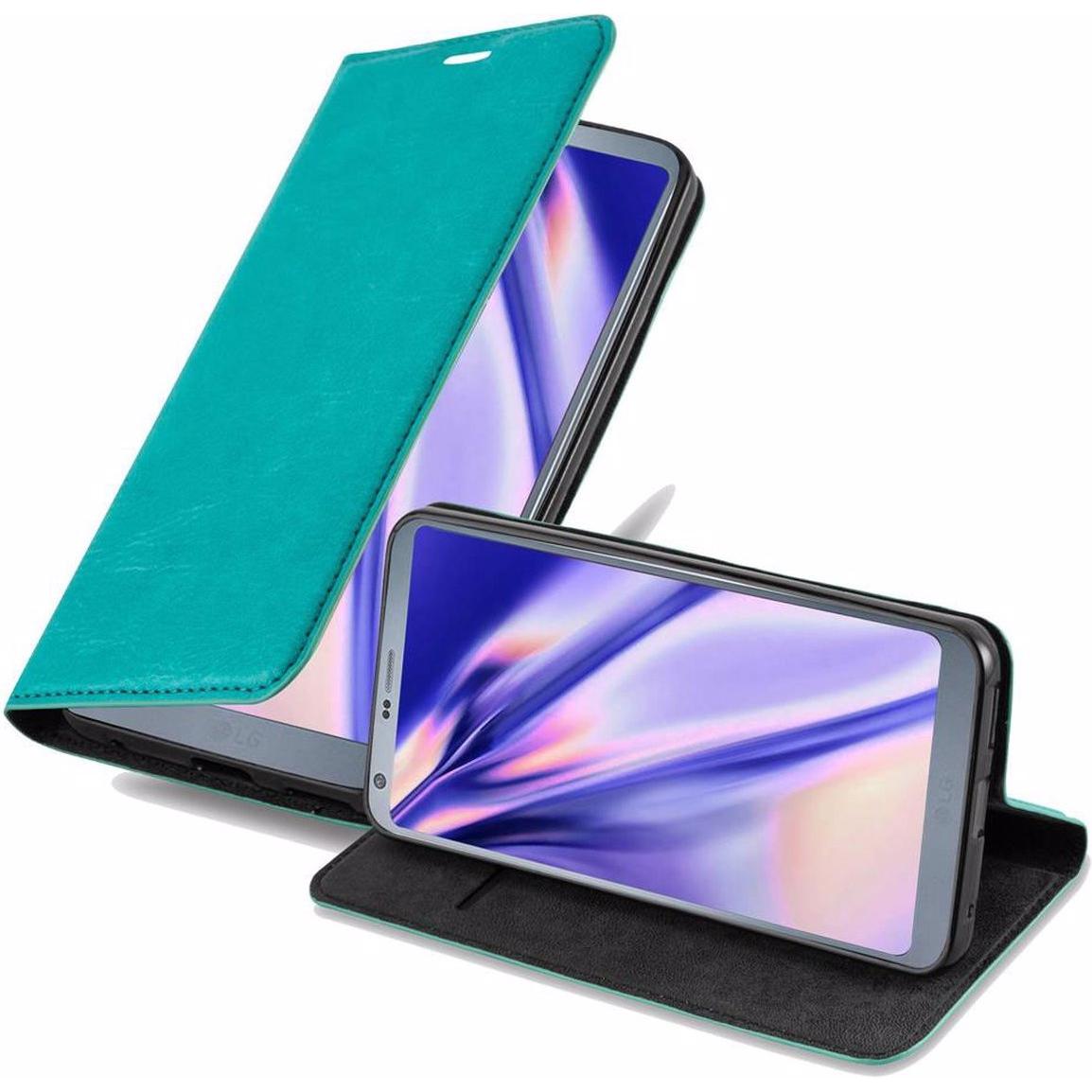 Cadorabo Book Invisible Magnet Cover (LG G6), Smartphone Hülle, Türkis