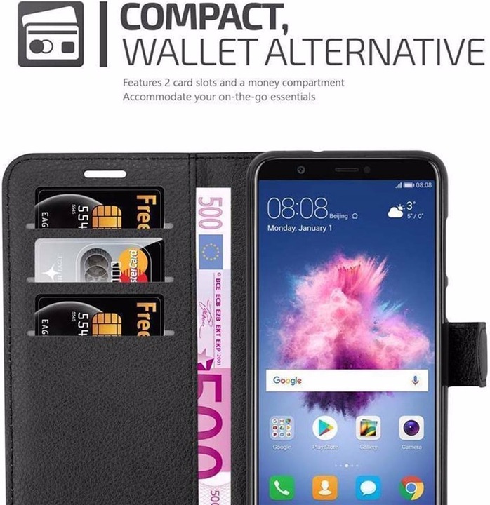 Produktbild Cadorabo Book mit Standfunktion Cover (Huawei P Smart (2018), Huawei Enjoy 7S)
