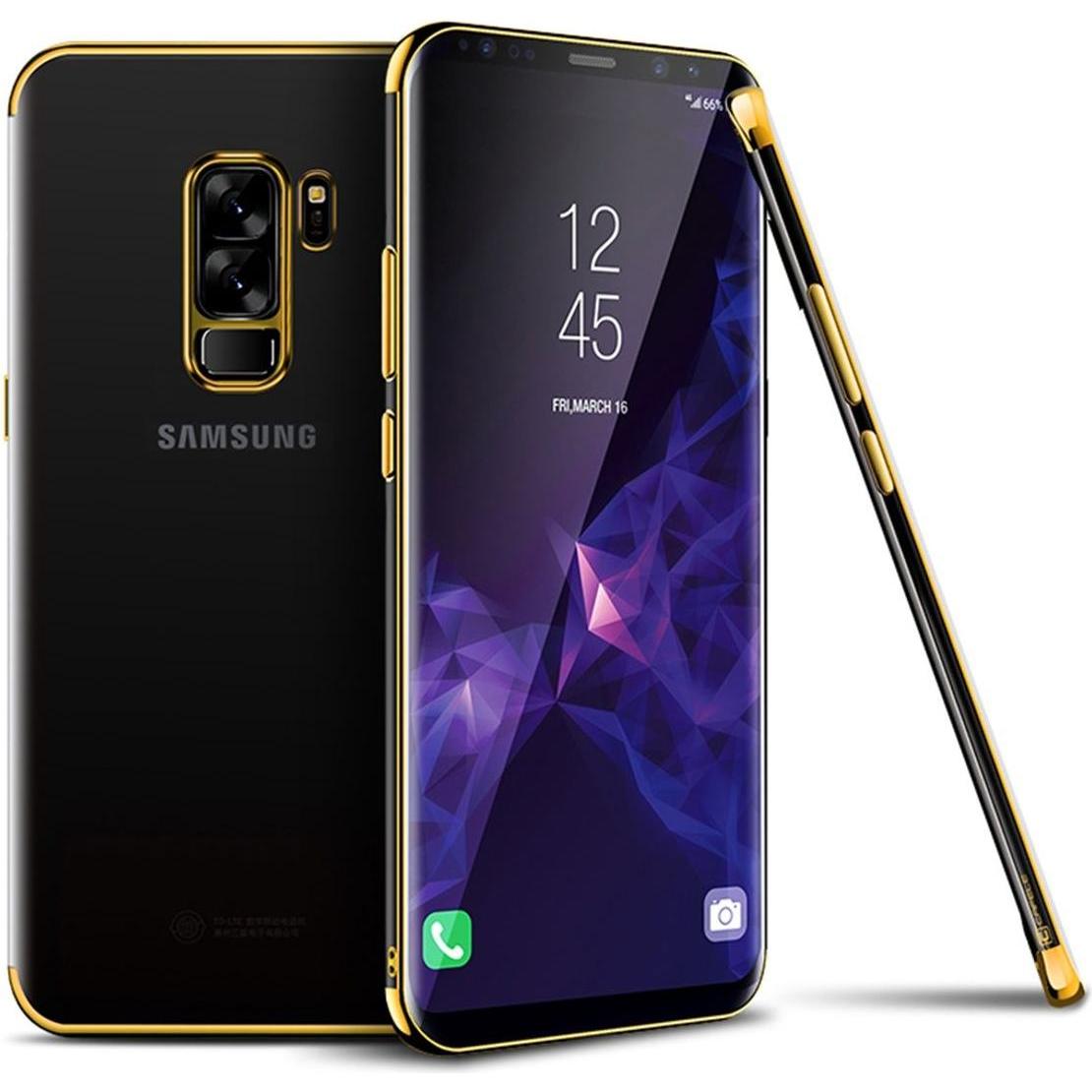 König Design Handy Hülle Schutz Case für Samsung Galaxy S9 Plus Durchsichtig Transparent Gold (Samsung Galaxy S9+), Smar...