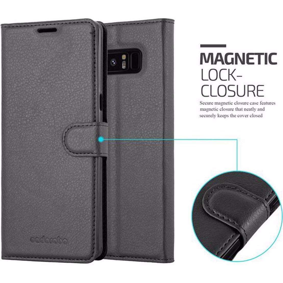 Thumbnail - Cadorabo Book mit Standfunktion Cover (Samsung Galaxy Note 8), Smartphone Hülle, Schwarz
