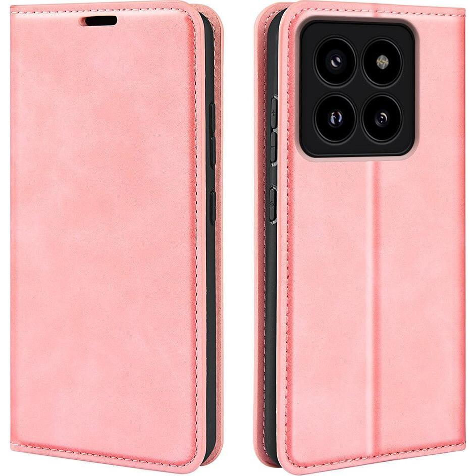 Cover-Discount Xiaomi 14 Pro - Stand Flip Case Hülle rosa (Xiaomi 14 Pro), Smartphone Hülle, Rosa