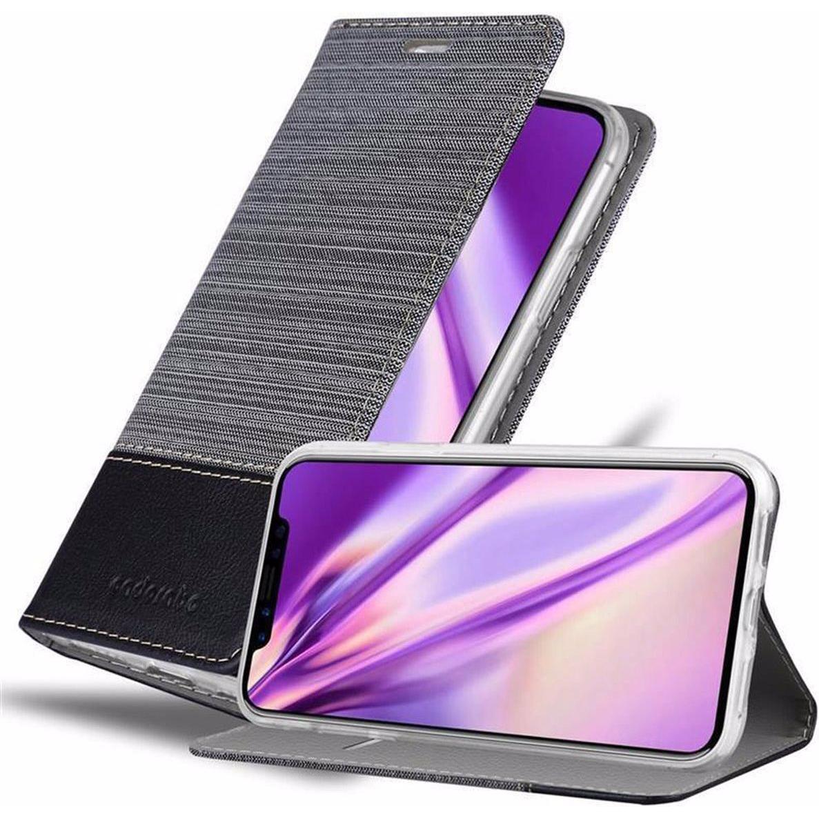 Cadorabo Book Jeans Optik Cover (Apple iPhone X), Smartphone Hülle, Grau