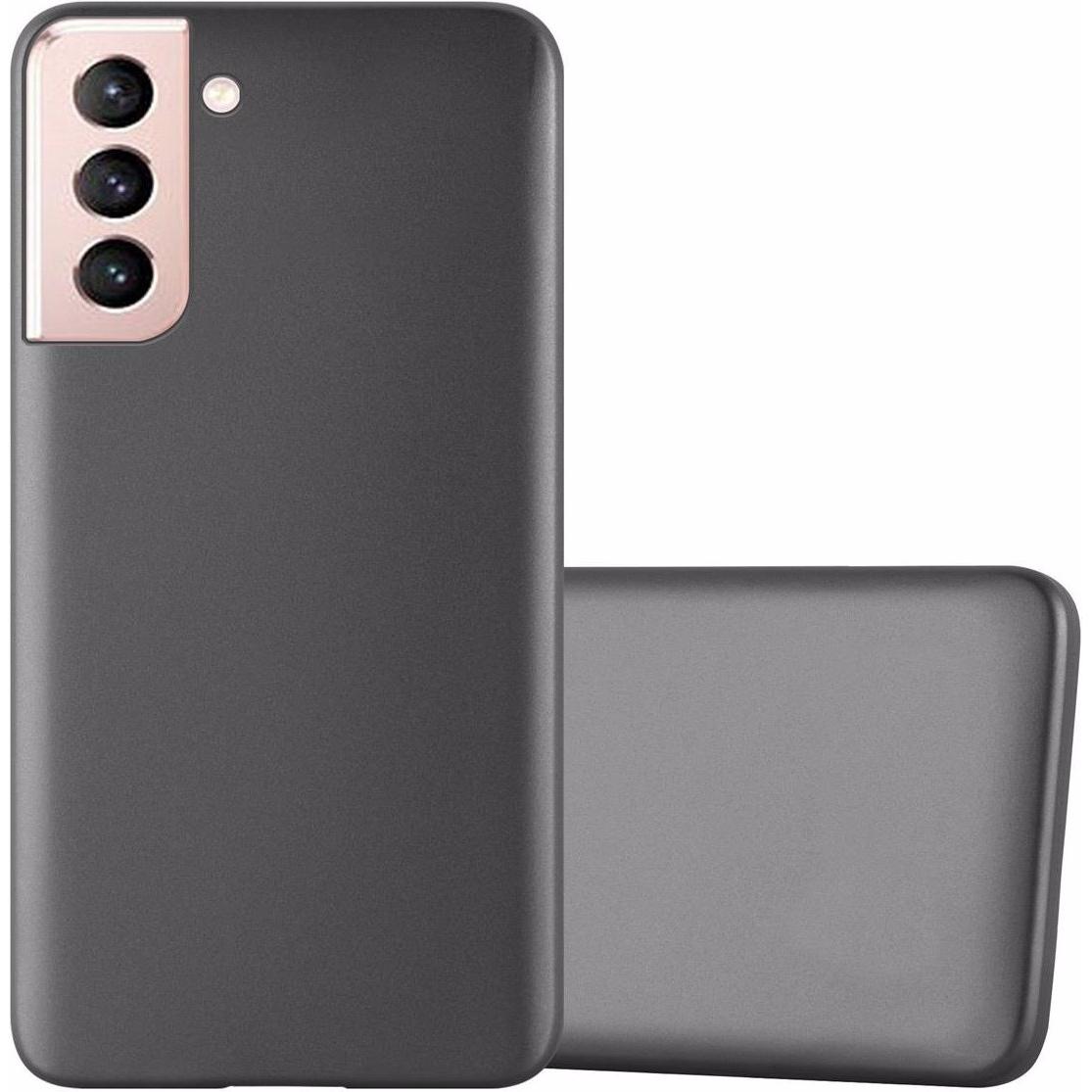 Cadorabo TPU Matt Metallic Cover (Samsung Galaxy S21 5G), Smartphone Hülle, Grau