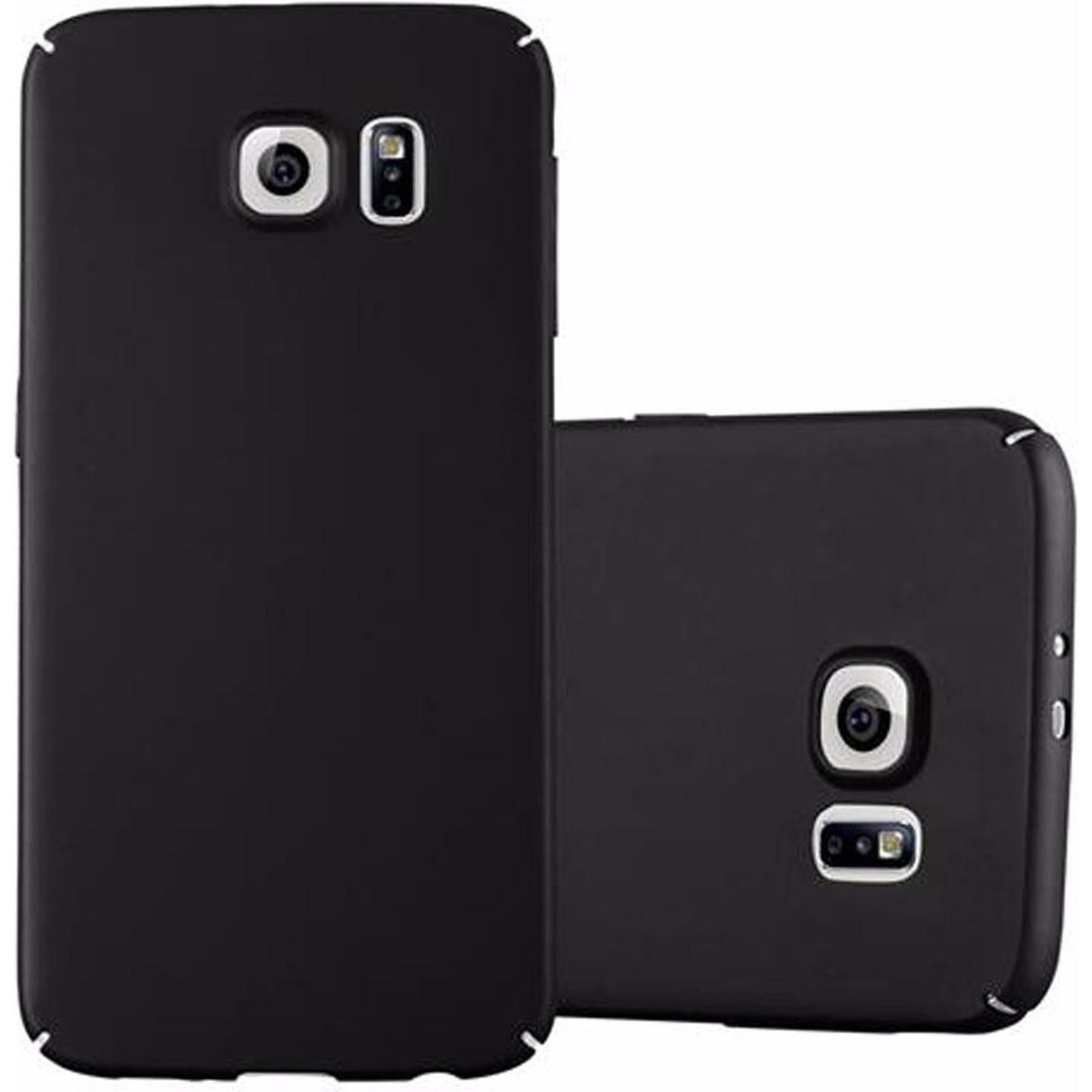 Cadorabo Hard Cover Matt Metall Cover (Samsung Galaxy S6), Smartphone Hülle, Schwarz