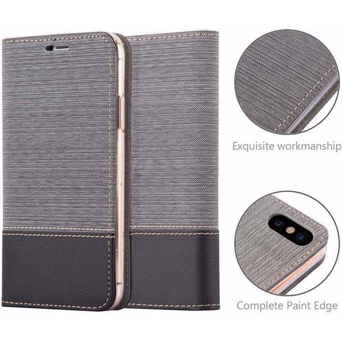 Thumbnail - Cadorabo Book Jeans Optik Cover (Apple iPhone XS Max), Smartphone Hülle, Grau