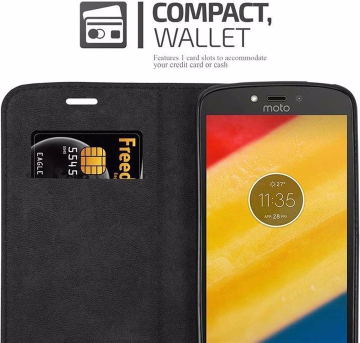 Actual product image Cadorabo Book Invisible Magnet Cover (Motorola Moto C Plus)