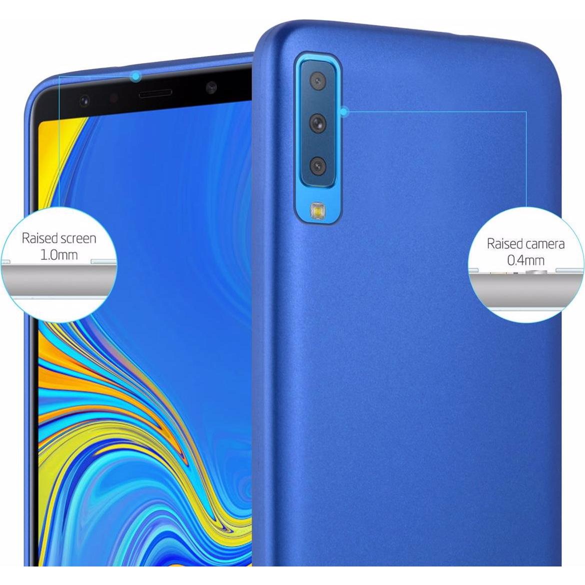 Thumbnail - Cadorabo TPU Matt Metallic Cover (Samsung Galaxy A7 (2018)), Smartphone Hülle, Blau
