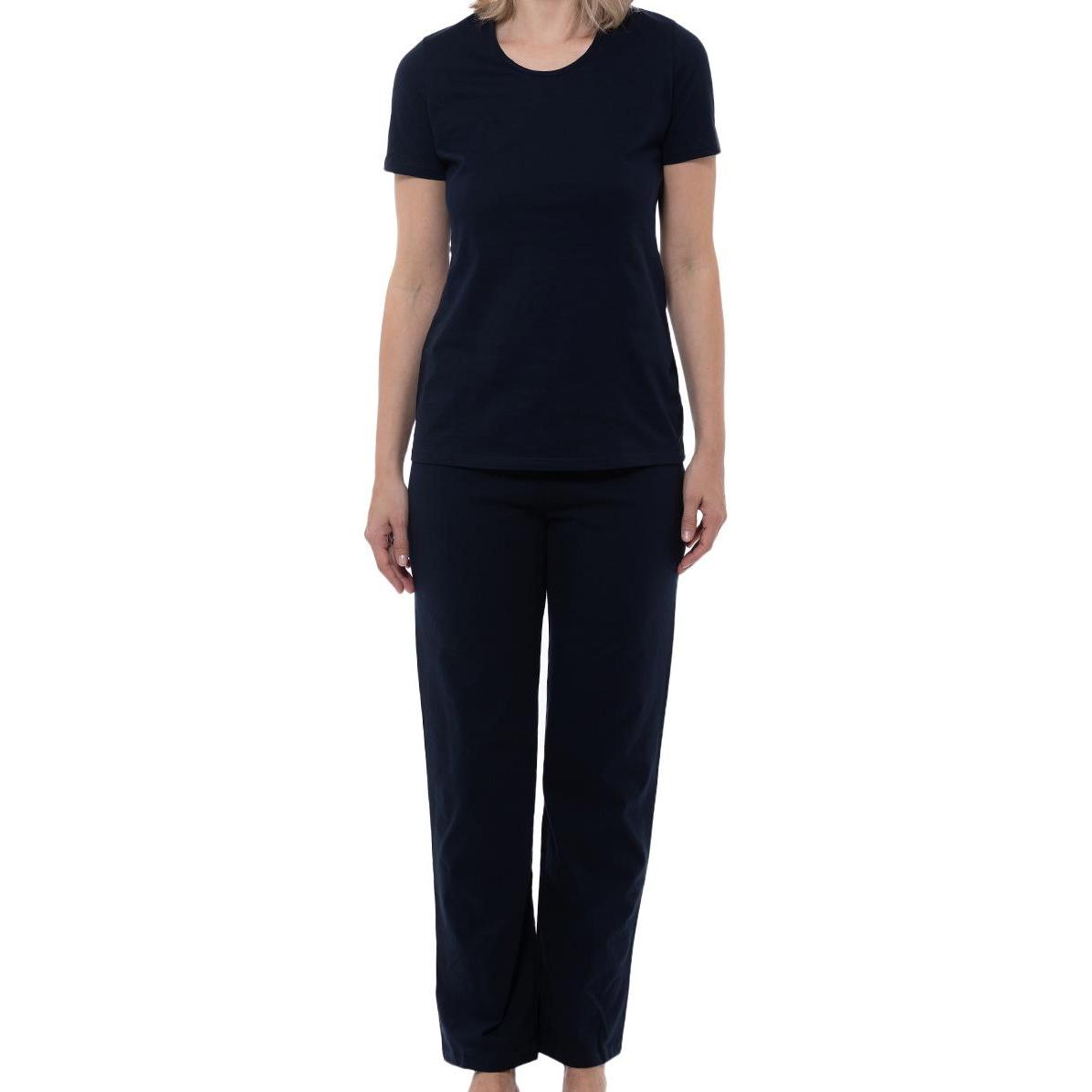 Thumbnail - Ammann, Damen, Pyjama, Organic Cotton Schlafanzug Kurzarm, Blau, (46)