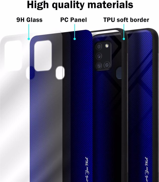 Actual product image Cadorabo TPU Striped Glass Cover (Samsung Galaxy A21s)