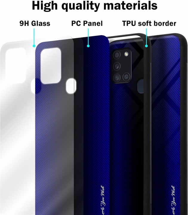 Productafbeelding Cadorabo TPU gestreepte glasplaat (Samsung Galaxy A21)
