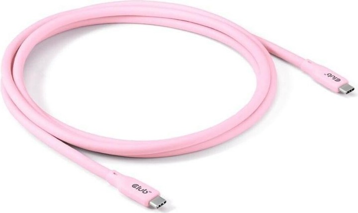Produktbild Club 3D Club3D Lifestyle USB-C Kabel PD 240W,20Gbps 2m pink St/St retail (2 m, USB 4.0)